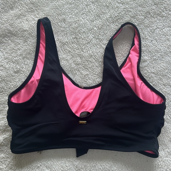 PINK Victoria's Secret Black and Gold Women's Swim Top - Picture 2 of 5